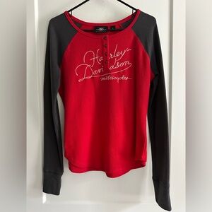 Harley-Davidson Women’s Henley Thermal Pullover Tee